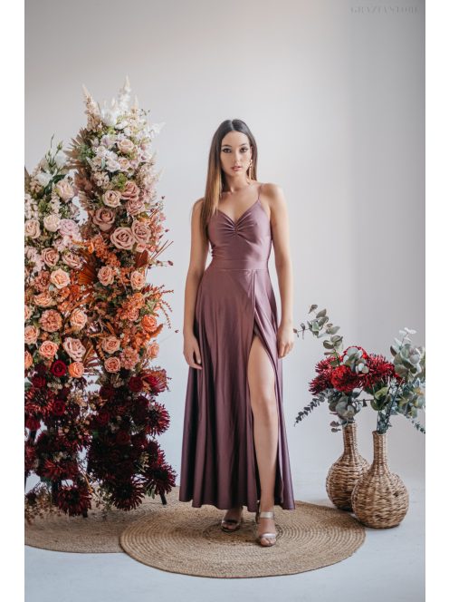 Gitta - maxi  šaty so špeciálnym riešením chrbta, v supernatural farbe