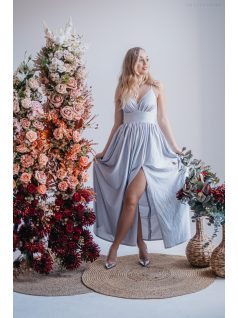   Hanna -  maxi šaty s výstrihom do V, vo filigránovej farbe