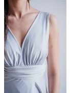 Heather - maxi šaty s výstrihom do V, vo filigránovej farbe