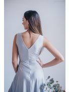 Heather - maxi šaty s výstrihom do V, vo filigránovej farbe