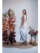 Heather - maxi šaty s výstrihom do V, vo filigránovej farbe