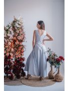 Heather - maxi šaty s výstrihom do V, vo filigránovej farbe