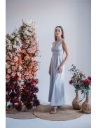 Heather - maxi šaty s výstrihom do V, vo filigránovej farbe