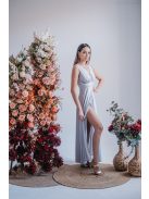 Heather - maxi šaty s výstrihom do V, vo filigránovej farbe