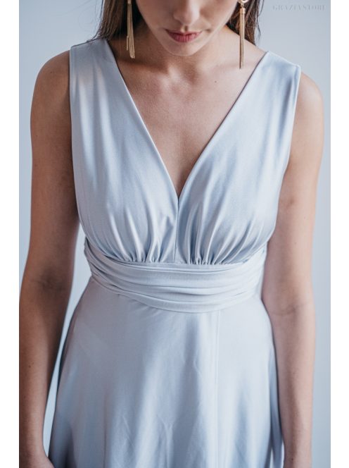 Heather - maxi šaty s výstrihom do V, vo filigránovej farbe