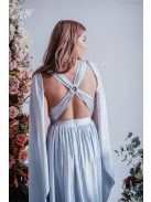 Scarlett - špeciálne maxi šaty s prekríženou látkou na chrbte,  vo filigránovej farbe