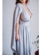 Scarlett - špeciálne maxi šaty s prekríženou látkou na chrbte,  vo filigránovej farbe