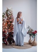 Scarlett - špeciálne maxi šaty s prekríženou látkou na chrbte,  vo filigránovej farbe