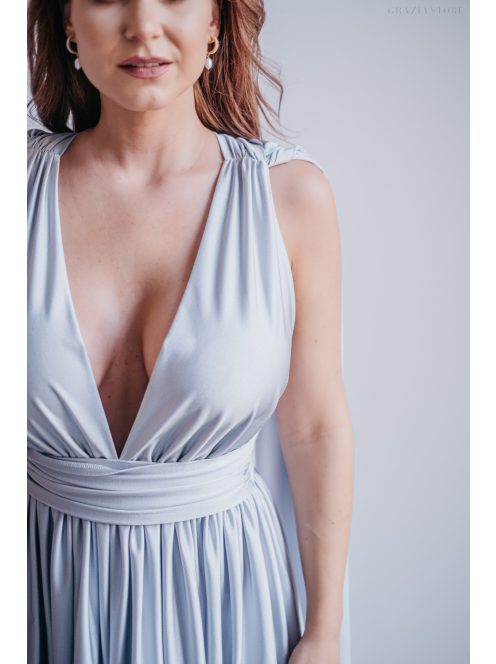 Scarlett - špeciálne maxi šaty s prekríženou látkou na chrbte,  vo filigránovej farbe