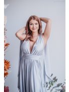 Scarlett - špeciálne maxi šaty s prekríženou látkou na chrbte,  vo filigránovej farbe