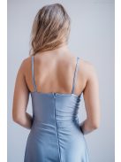 Elenor -  maxi šaty s výstrihom do V a tenkými ramienkami, vo farbe riva