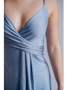 Elenor -  maxi šaty s výstrihom do V a tenkými ramienkami, vo farbe riva