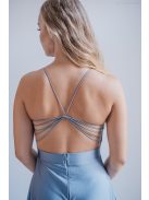 Gitta - maxi šaty  so špeciálnym riešením chrbta, vo farbe riva