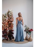 Zenina - maxi šaty s výstrihom do V a špagetovými ramienkami, vo farbe riva