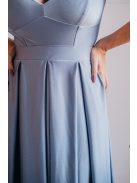 Zenina - maxi šaty s výstrihom do V a špagetovými ramienkami, vo farbe riva