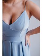 Zenina - maxi šaty s výstrihom do V a špagetovými ramienkami, vo farbe riva