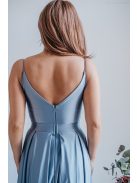 Zenina - maxi šaty s výstrihom do V a špagetovými ramienkami, vo farbe riva