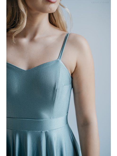 Dália – maxi šaty so zaväzovaním na chrbte, vo foresty zelenej farbe