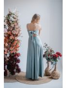 Dália – maxi šaty so zaväzovaním na chrbte, vo foresty zelenej farbe