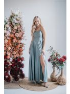 Dália – maxi šaty so zaväzovaním na chrbte, vo foresty zelenej farbe