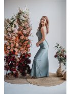 Helén - army zelené maxi šaty s asymetrickým topom