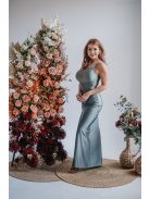 Helén - army zelené maxi šaty s asymetrickým topom