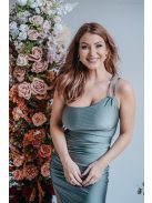 Helén - army zelené maxi šaty s asymetrickým topom