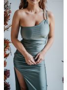 Helén - army zelené maxi šaty s asymetrickým topom