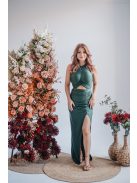 Eliza - špeciálne maxi šaty s úzkou sukňou, vo farbe goblin