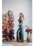 Eliza - špeciálne maxi šaty s úzkou sukňou, vo farbe goblin