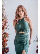 Eliza - špeciálne maxi šaty s úzkou sukňou, vo farbe goblin