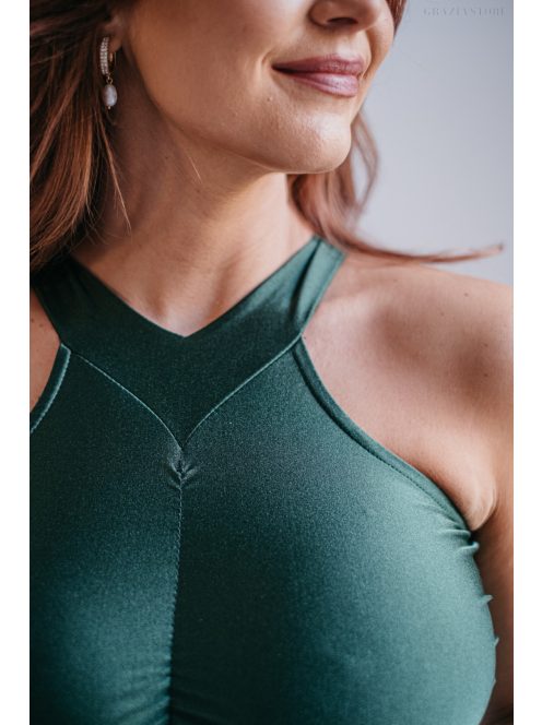 Eliza - špeciálne maxi šaty s úzkou sukňou, vo farbe goblin