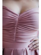 Inez - maxi šaty s nariaseným topom a romantickými rukávmi, vo farbe shiva