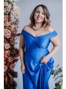 Audrey - maxi šaty s výstrihom v tvare srdca a áčkovou sukňou, vo farbe teneriffe