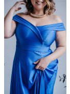 Audrey - maxi šaty s výstrihom v tvare srdca a áčkovou sukňou, vo farbe teneriffe