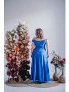 Audrey - maxi šaty s výstrihom v tvare srdca a áčkovou sukňou, vo farbe teneriffe