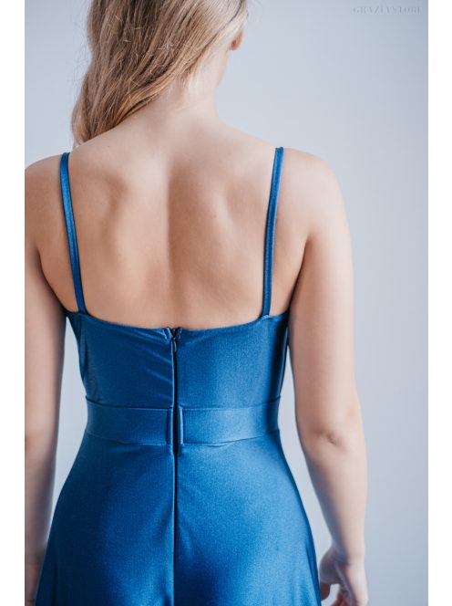 Sophie - maxi šaty s tenkými ramienkami a výstrihom v tvare srdca,  vo farbe isola