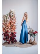 Sophie - maxi šaty s tenkými ramienkami a výstrihom v tvare srdca,  vo farbe isola