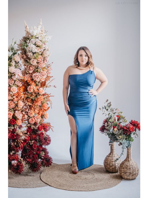 Helén - maxi šaty s asymetrickým topom, vo farbe isola 