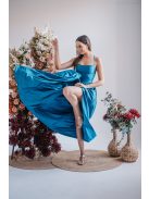 Madleine - maxi šaty s ramienkami na chrbte, vo farbe fondale modrá