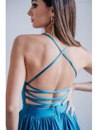 Madleine - maxi šaty s ramienkami na chrbte, vo farbe fondale modrá