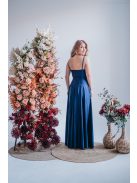 Yvonne - maxi šaty s prekríženým topom , v blue scuro farbe