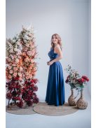 Yvonne - maxi šaty s prekríženým topom , v blue scuro farbe