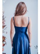 Yvonne - maxi šaty s prekríženým topom , v blue scuro farbe