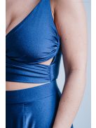 Yvonne - maxi šaty s prekríženým topom , v blue scuro farbe
