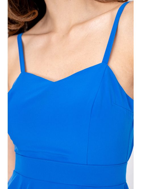 Dália - mušelínové maxi šaty so zaväzovaním na chrbte, v kráľovskej modrej farbe