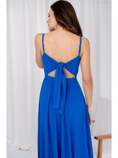   Dália - mušelínové maxi šaty so zaväzovaním na chrbte, v kráľovskej modrej farbe