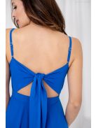 Dália - mušelínové maxi šaty so zaväzovaním na chrbte, v kráľovskej modrej farbe