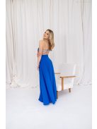 Gitta -  mušelínové maxi šaty so špeciálnym riešením chrbta, v kráľovskej modrej farbe