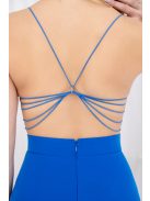 Gitta -  mušelínové maxi šaty so špeciálnym riešením chrbta, v kráľovskej modrej farbe